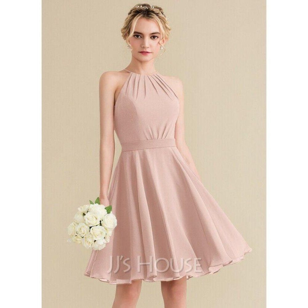 JJs House Chiffon Bridesmaid Dress 10 Dusty Rose